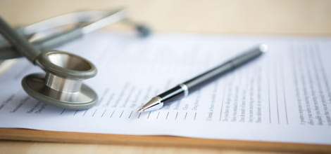 Image of pen and stethoscope